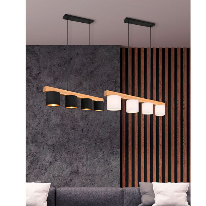 Lampada a sospensione in legno marrone, Keltoum