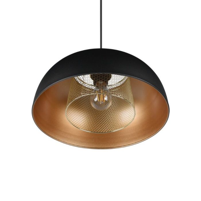 Lampada a sospensione industriale nera, Sylvano