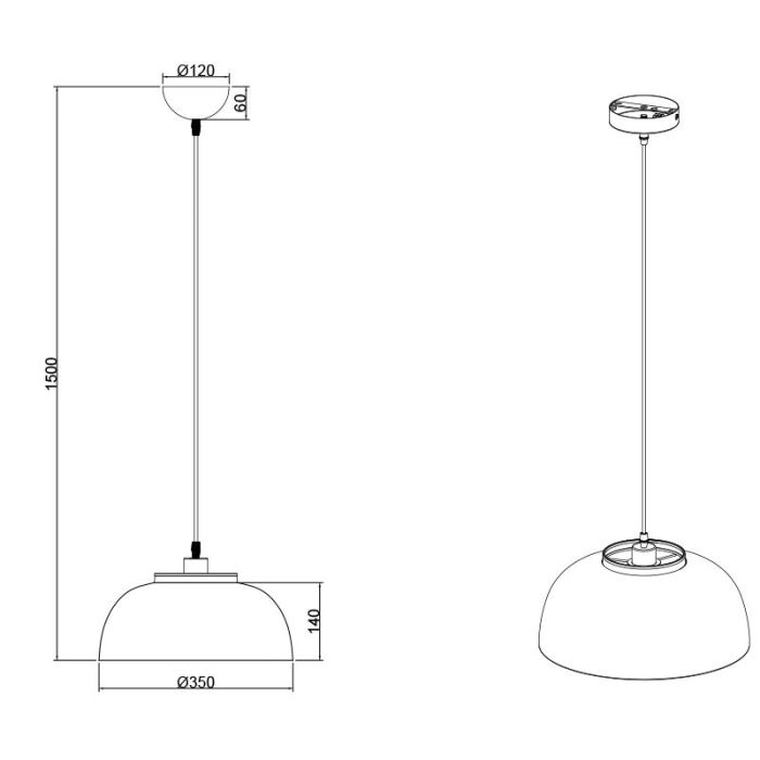 Lampada a sospensione industriale nera, Sylvano