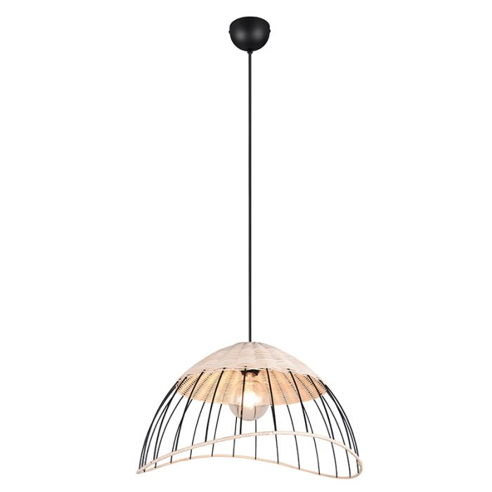 Lampada a sospensione in rattan marrone, Rauf