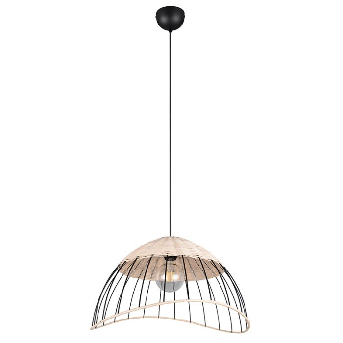 Lampada a sospensione in rattan marrone, Rauf