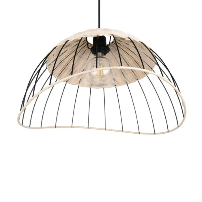 Lampada a sospensione in rattan marrone, Rauf