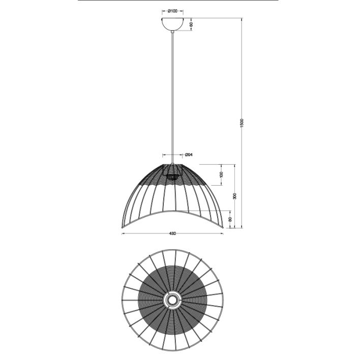 Lampada a sospensione in rattan marrone, Rauf