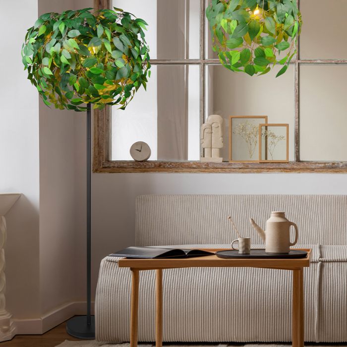 Lampada da terra design verde, Urwa, con interruttore