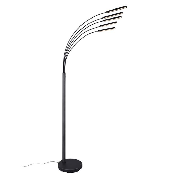 Lampada da terra moderna nera, Ekram, 3,5W, 3000K LED, con interruttore