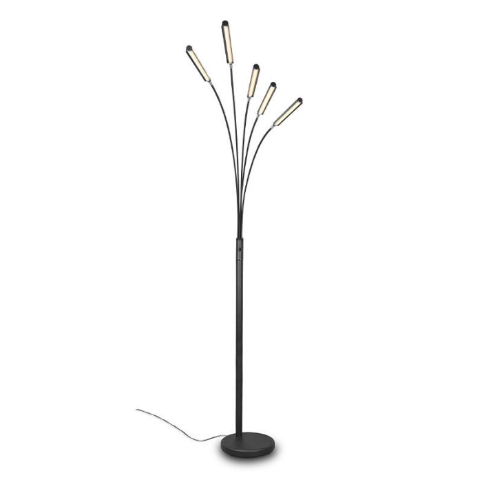 Lampada da terra moderna nera, Ekram, 3,5W, 3000K LED, con interruttore