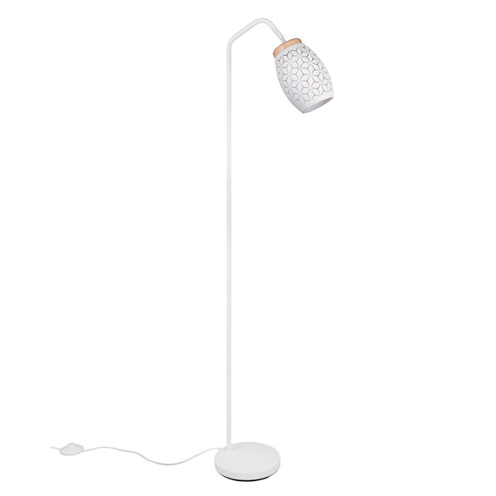 Lampada da terra moderna bianca, Delana, con interruttore