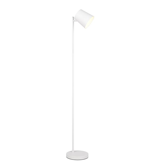 Lampada da terra ricaricabile bianca metallo, Suraya, 4,5W, 3000K LED, dimmer in 3 fasi