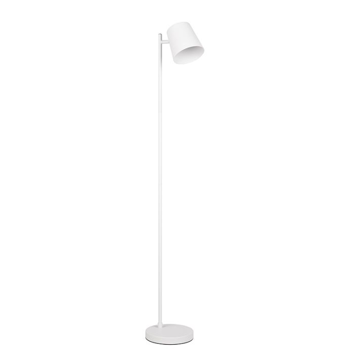 Lampada da terra ricaricabile bianca metallo, Suraya, 4,5W, 3000K LED, dimmer in 3 fasi