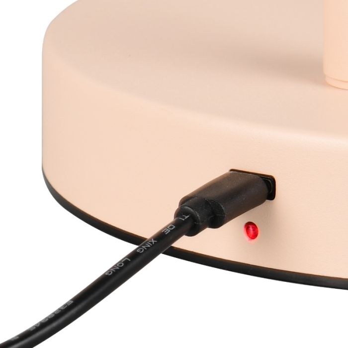 Lampada da terra ricaricabile marrone metallo, Suraya, 4,5W, 3000K LED, dimmer in 3 fasi