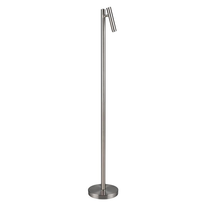 Lampada da terra ricaricabile moderna in nichel, Peniguet, 3W, bianco regolabile tra caldo e freddo LED, controllo touch