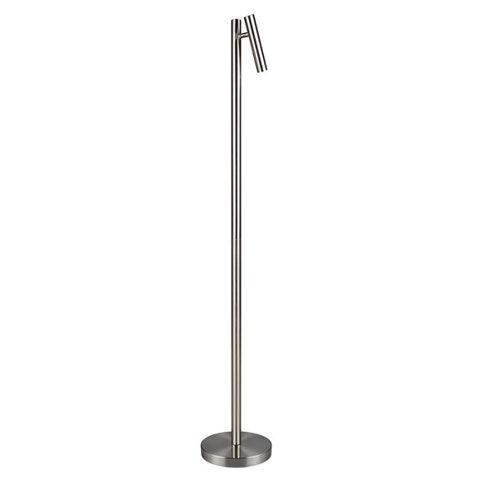 Lampada da terra ricaricabile moderna in nichel, Peniguet, 3W, bianco regolabile tra caldo e freddo LED, controllo touch