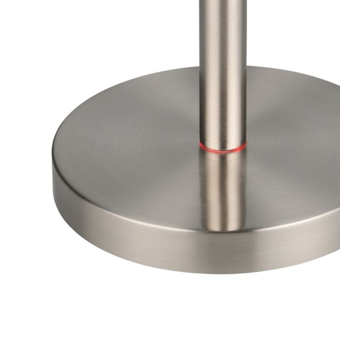 Lampada da terra ricaricabile moderna in nichel, Peniguet, 3W, bianco regolabile tra caldo e freddo LED, controllo touch