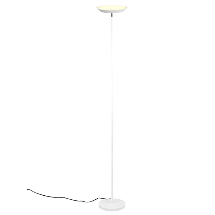 Lampada da terra moderna bianca, Shahid, 17W, bianco regolabile tra caldo e freddo LED, controllo touch