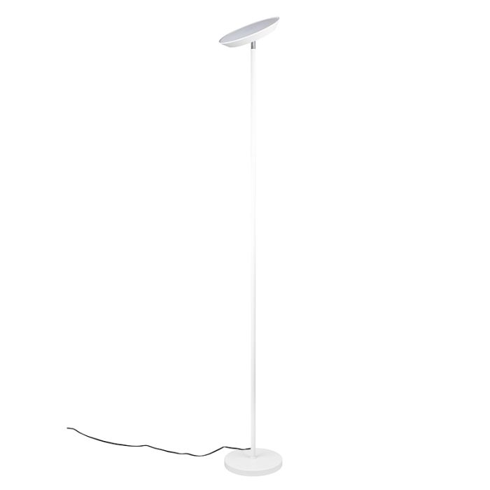 Lampada da terra moderna bianca, Shahid, 17W, bianco regolabile tra caldo e freddo LED, controllo touch