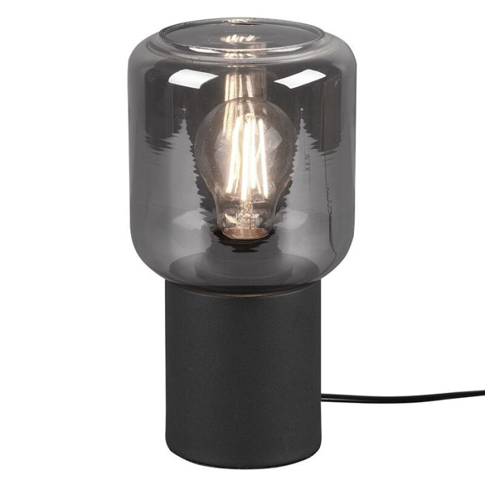 Lampada da tavolo moderna nera, Gail, con interruttore