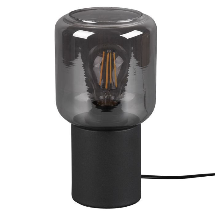 Lampada da tavolo moderna nera, Gail, con interruttore