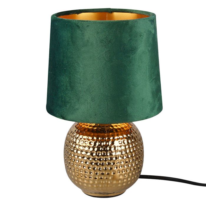 Lampada da tavolo in ceramica dorata, Jorre, con interruttore
