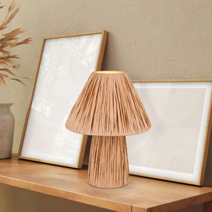 Lampada da tavolo di carta marrone, Nurten, con interruttore