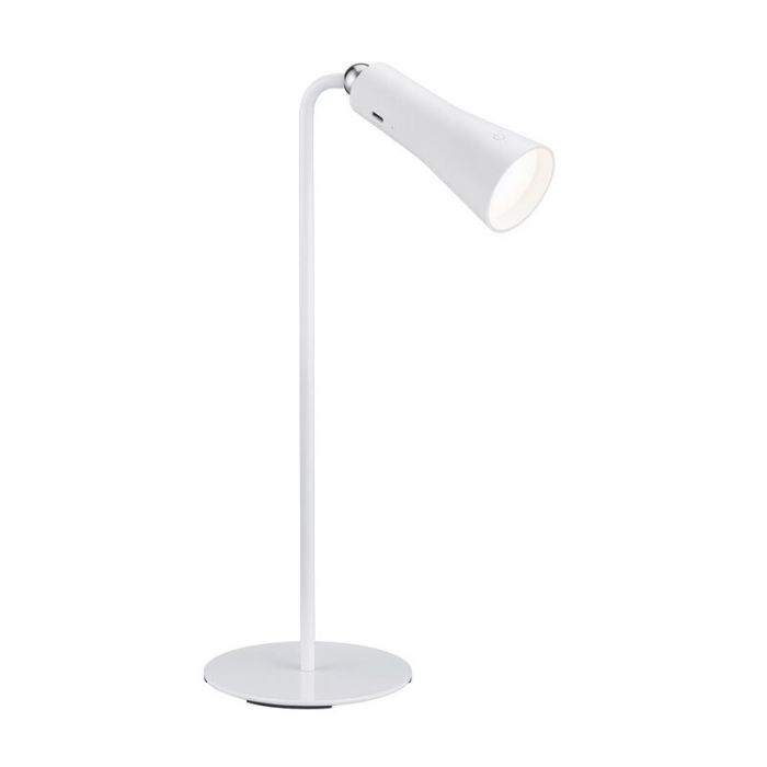 Lampada da tavolo bianca metallo, Remko, 2W, 3000K LED, controllo touch
