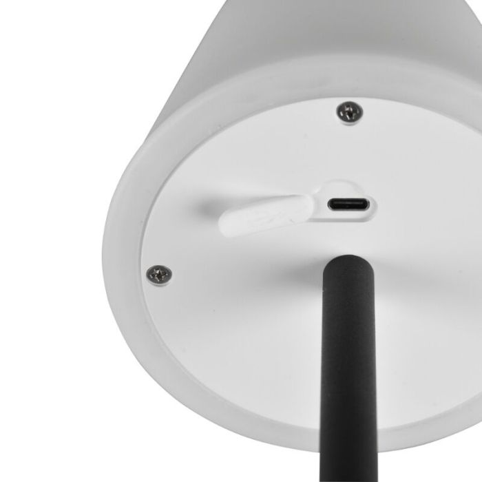 Lampada da tavolo ricaricabile nera in plastica, Suman, 2W, bianco regolabile tra caldo e freddo LED, IP44, controllo touch