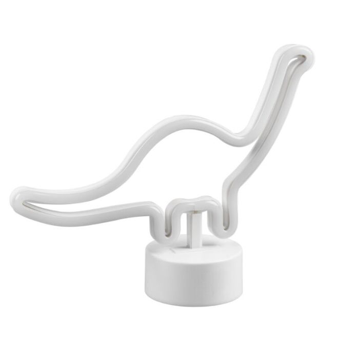 Lampada da tavolo per bambini bianca in plastica, Dino, 2W, 3000K LED, con interruttore