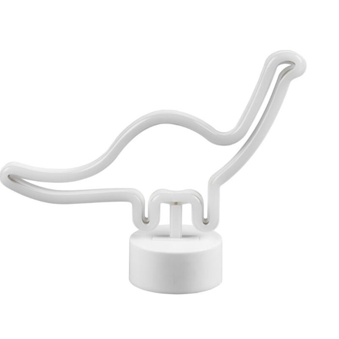 Lampada da tavolo per bambini bianca in plastica, Dino, 2W, 3000K LED, con interruttore