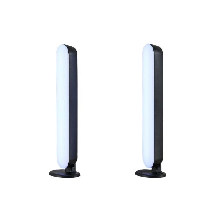 2 lampade da tavolo moderne nere, Umit, 3W, RGB LED, con telecomando
