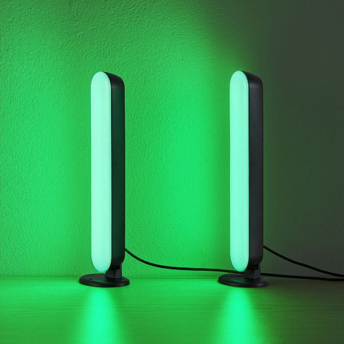 2 lampade da tavolo moderne nere, Umit, 3W, RGB LED, con telecomando