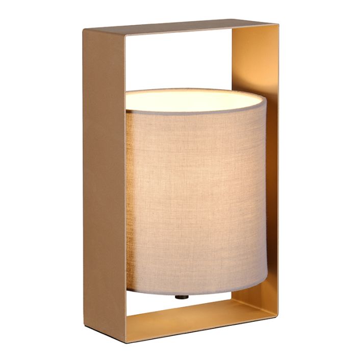 Lampada da tavolo moderna marrone, Radhika, con interruttore