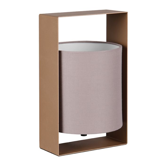 Lampada da tavolo moderna marrone, Radhika, con interruttore