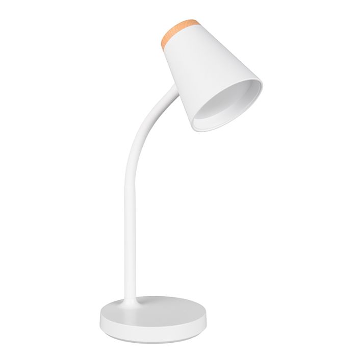 Lampada da tavolo moderna bianca, Rahul, 4,5W, 3000K LED, con interruttore
