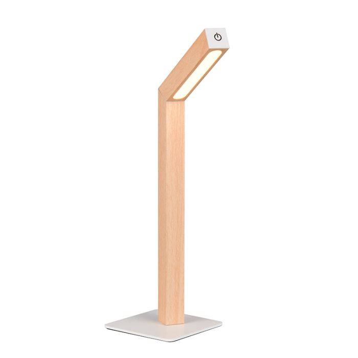 Lampada da tavolo ricaricabile legno moderna, Reijer, 2W, 3000K LED, controllo touch