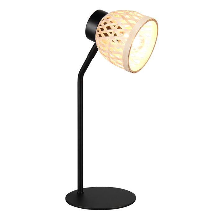 Lampada da tavolo in rattan marrone, Laut, con interruttore