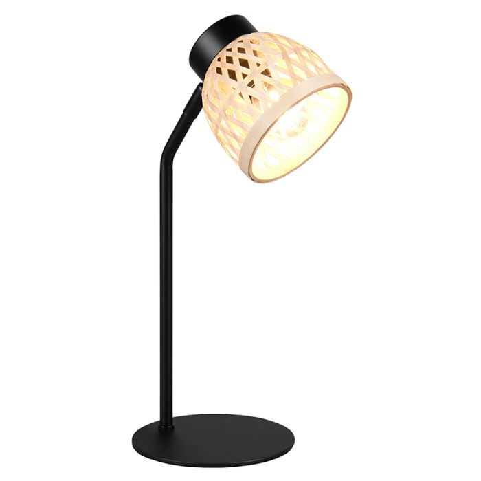 Lampada da tavolo in rattan marrone, Laut, con interruttore