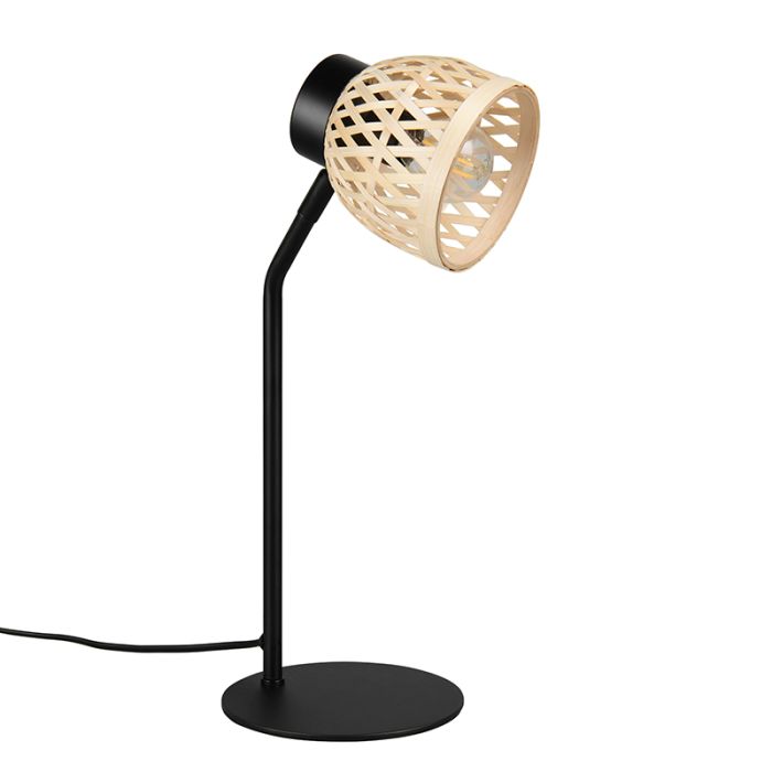 Lampada da tavolo in rattan marrone, Laut, con interruttore