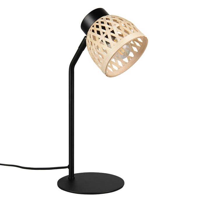 Lampada da tavolo in rattan marrone, Laut, con interruttore