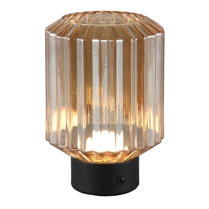 Lampada da tavolo ricaricabile retrò nera, Tamer, 2W, 3000K LED, controllo touch
