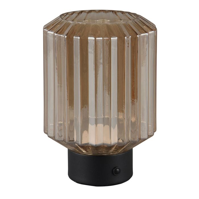 Lampada da tavolo ricaricabile retrò nera, Tamer, 2W, 3000K LED, controllo touch