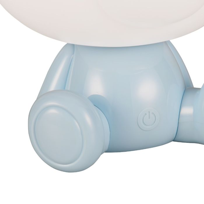 Lampada da tavolo per bambini blu in plastica, Lumibear, 0,3W, RGB LED, con interruttore