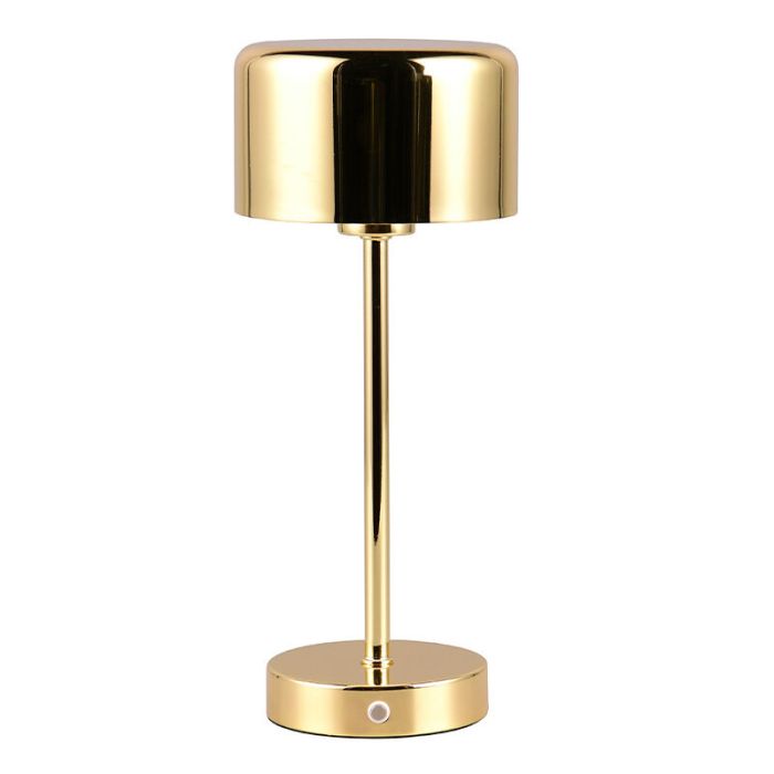 Lampada da tavolo ricaricabile moderna in ottone, Dustin, 1W, 3000K LED, controllo touch