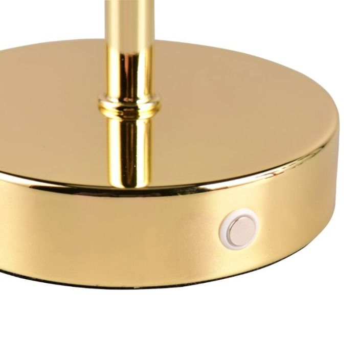 Lampada da tavolo ricaricabile moderna in ottone, Dustin, 1W, 3000K LED, controllo touch