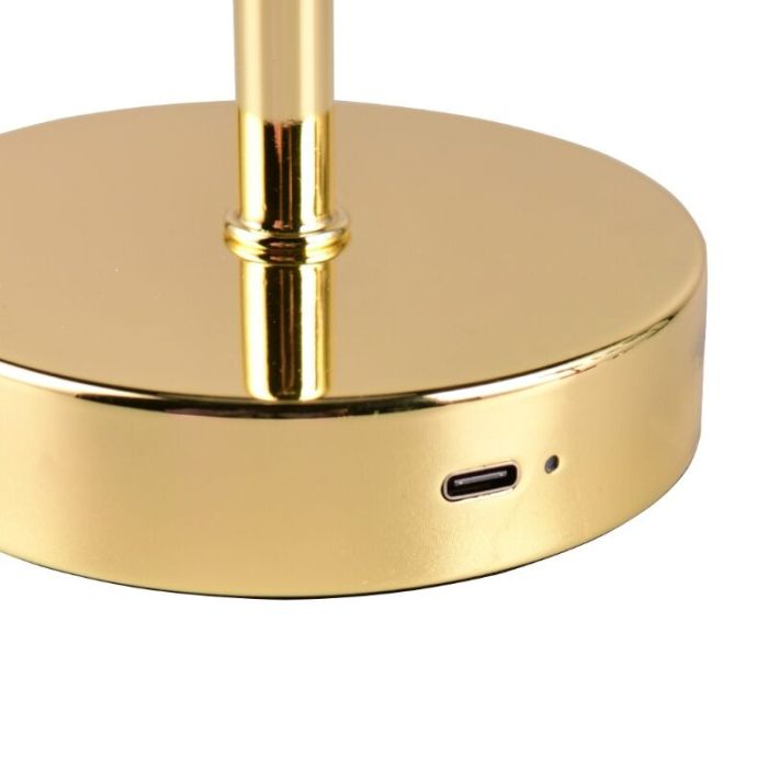 Lampada da tavolo ricaricabile moderna in ottone, Dustin, 1W, 3000K LED, controllo touch