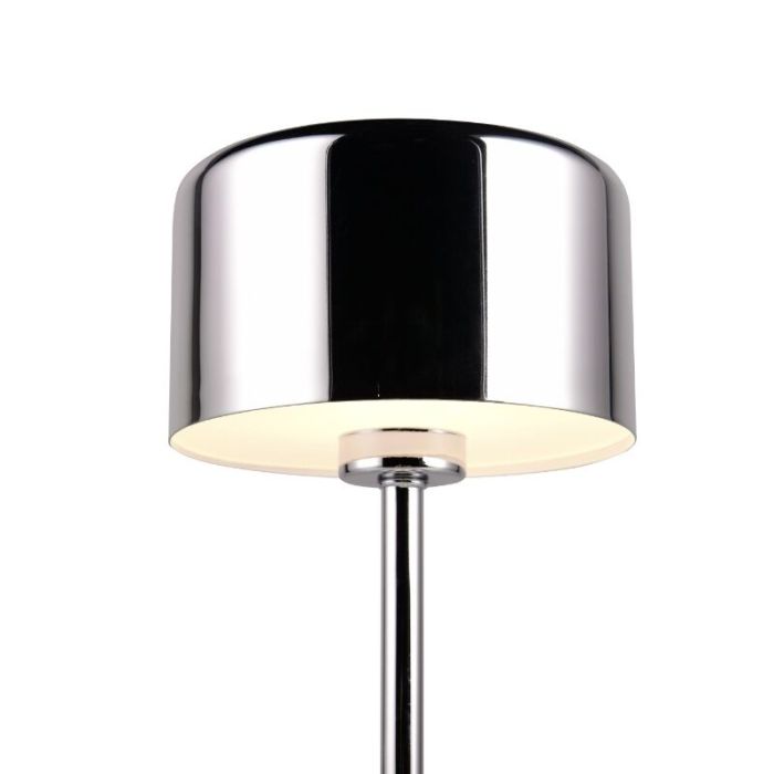 Lampada da tavolo ricaricabile moderna cromata, Dustin, 1W, 3000K LED, controllo touch