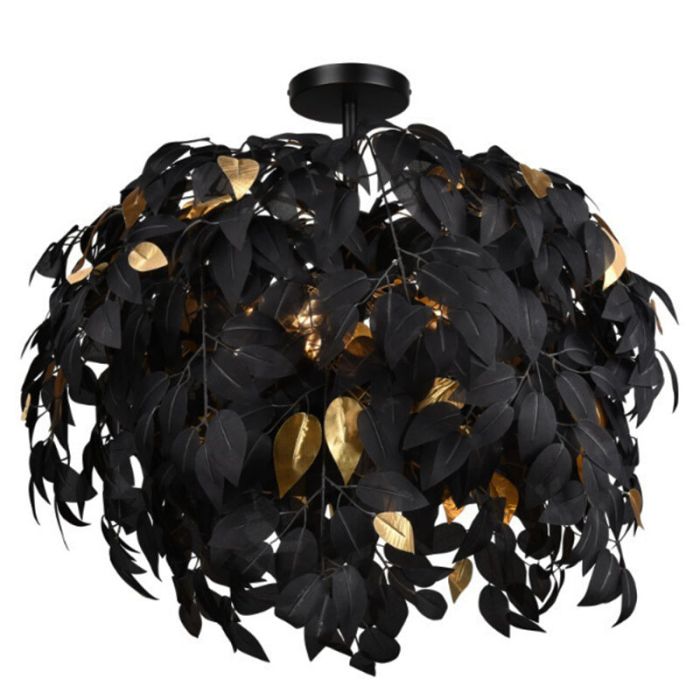 Lampada da soffitto retrò nera, Urwa