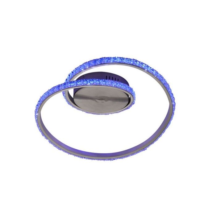 Plafoniera moderna trasparente, Salim, 19W, RGBW LED, con telecomando