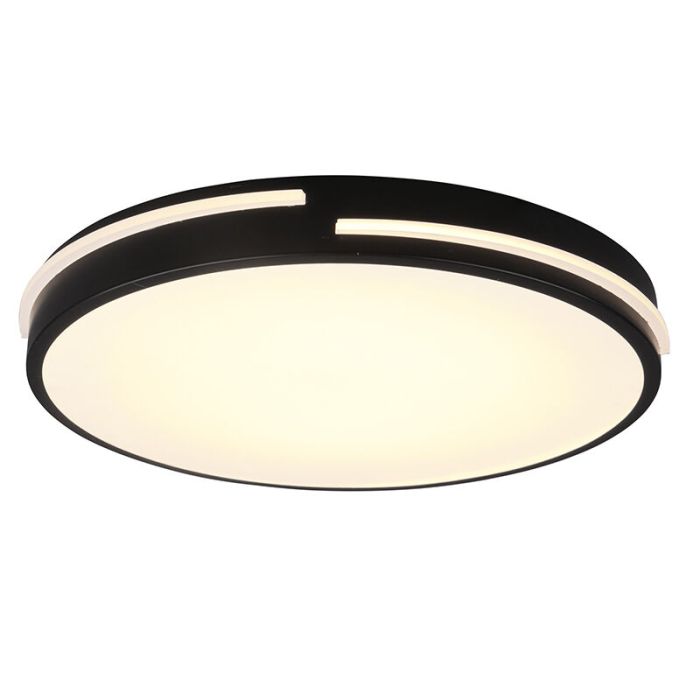 Plafoniera moderna nera, Fadi, 24W, bianco regolabile tra caldo e freddo LED, con telecomando