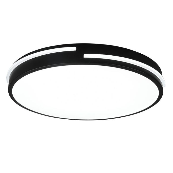 Plafoniera moderna nera, Fadi, 24W, bianco regolabile tra caldo e freddo LED, con telecomando