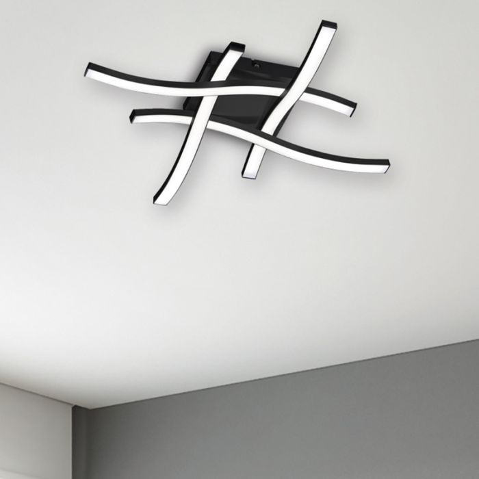 Plafoniera moderna nera, Go, 5W, 3000K LED
