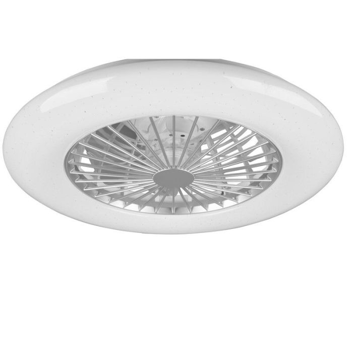 Ventilatore da soffitto moderno grigio, Damyan, 30W, RGBW LED, con telecomando